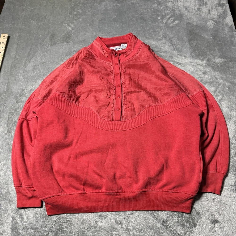 VTG 90s Points West Mens 1/4 Button Snap Pullover Size L 23.5x26 Outdoor Casual